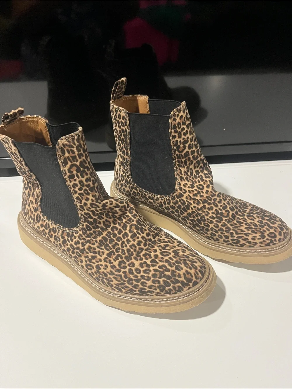 Universal Thread Leopard Print Chelsea Ankle Boots - Tan/Black